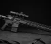 fuzil 762 Smith Wesson M&P10 calibre 7.62 com luneta sobre ardósia