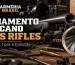 Raiamento do cano de um rifle com destaque para as raias helicoidais internas e sua estrutura metálica — Armeria Brasil